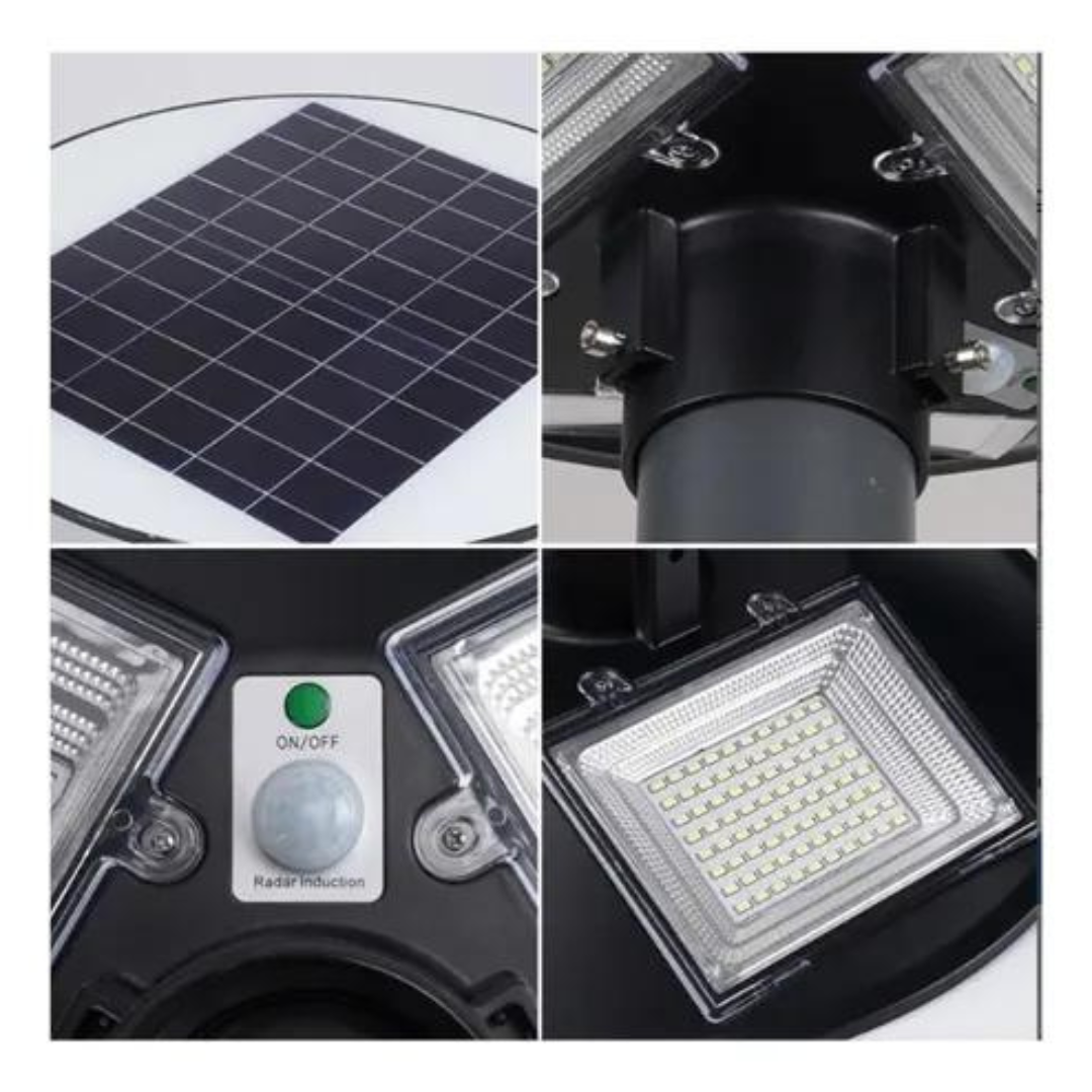 Farol Solar 150 LED, 300 Watt Con Brazo Y Sensor