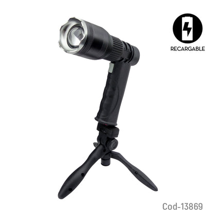 Linterna LED T-6 Modelo 535, Con Zoom, Recargable